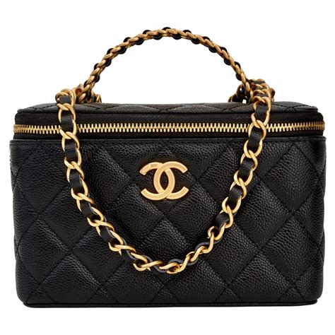 chanel pick me up vanity case|CHANEL Shiny Caviar Quilted Pick Me Up Vanity Case Black .